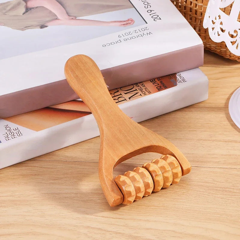 Wooden Massage Roller Therapy Body Massager Foot Face Shoulder Neck Hand Push Roller Massager Body Soothing Massage Tool