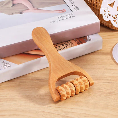 Wooden Massage Roller Therapy Body Massager Foot Face Shoulder Neck Hand Push Roller Massager Body Soothing Massage Tool