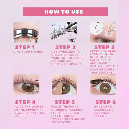 False Eyelashes Mix 32 Rows High-capacity Natural DIY Extension Supplies Lashes Cluster Multi Style Fusion Professional Makeup