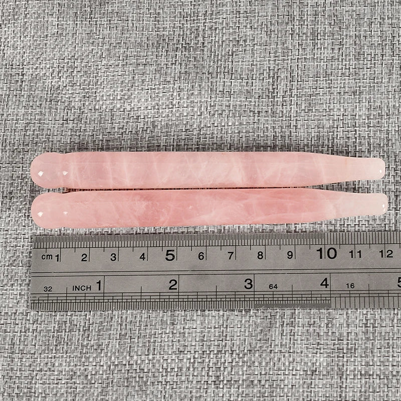 2Pcs Massage Eye Sticker Natural Rose Quartz Face Body Crystal Mineral Stone Massager Health Skin Care Gua Sha Tool Lifting Wand