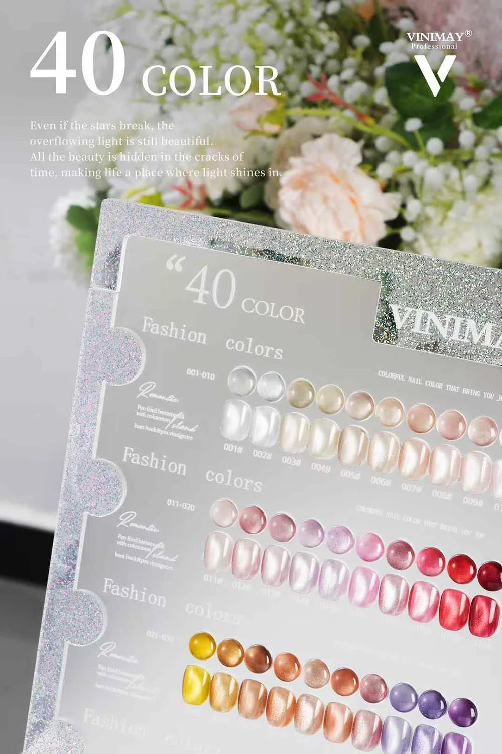 VINIMAY 40PCS Cat Eye Gel Polish Set With Color Swatch 9D Magnet Gel Soak Off Gelpolish Gel Varnish Collection Nail Gel Kit 15ML