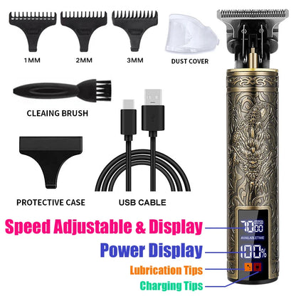 Electric Rechargeable Vintage T9 Man Shaver Trimmer USB Pusher Hair Man Beard Cutting Machine for Men Hair Clipper Shaver