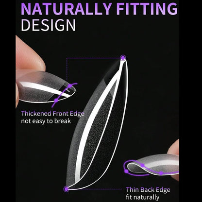 120Pc Extra Short Square Nail Tips Soft Gel Full Cover Half Matte False Nails Clear Pre-Shaped Press On Nails Extension