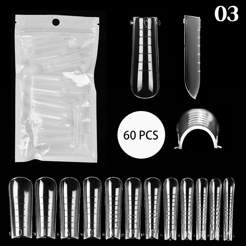 Extension False Nails Art Tips Acrylic Fake Finger Gel Polish Mold Sculpted Full Cover Press on Nails Manicures Accessories Tool