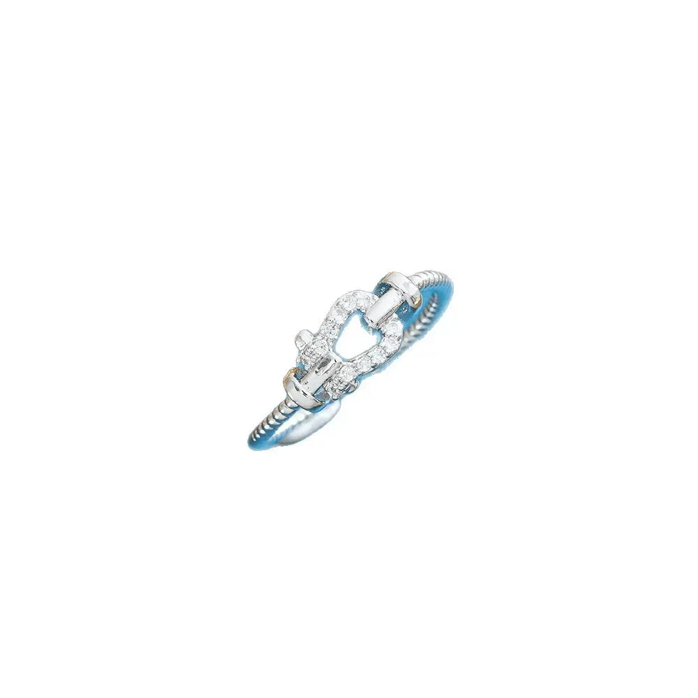 103 A horseshoe-shaped opening ring for women, versatile, slightly set, niche, light luxury style, heavy industry