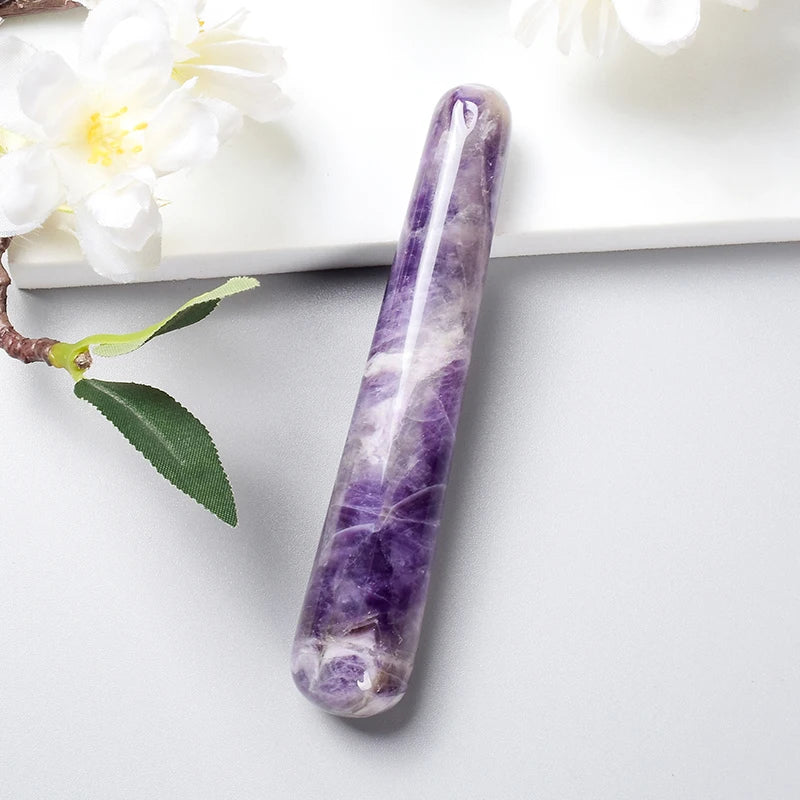 Wholesale Massage Wand Yoni Natural Crystal Mineral Quartz Acupoint Pen Face Care Tool Relax Body Beauty Health Massagestick