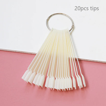 Nail Display Sticks Nail Swatch False Nail Tips Nail Gel Polish Practice Clear Natural Colors Display Board for Nail Art Tools