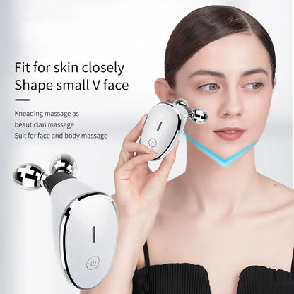 Microcurrent Facial Device EMS Vibrating Face Massager Roller Anti Wrinkle Skin Tightening Double Chin Face Lifting Machine