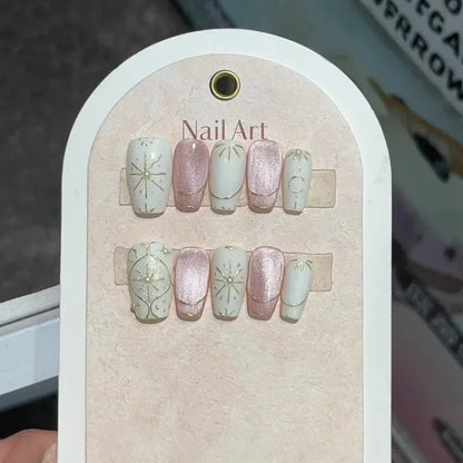 10Pcs French Handmade Press on Nails Candy Color Fake Nails Wearable Stick-on Nails False Nail Uñas Postizas Накладные Ногти 네일팁