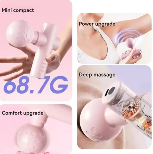 2026 Mini Massage Gun Fascia Machine Muscle Relaxation cRod Massage Fitness Equipment Neck Body Fascia Gun Rechargeable