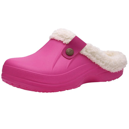 Asgard Winter Fur Furry Slippers For Men Outdoor Fashion Waterproof Plush Cotton Slippers Indoor Warm Cozy Non-slip Home Shoes