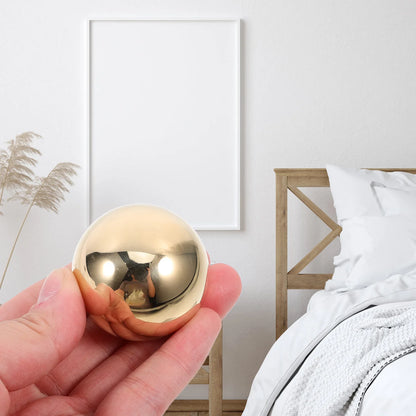 2 Pcs Brass Exercise Ball Baoding Metal Balls Magnetic Golden Muscle Massage
