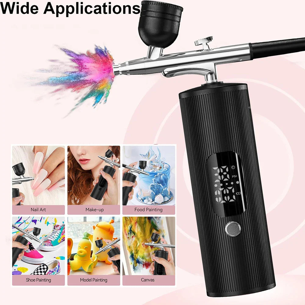 Airbrush Nail with Compressor Cordless Mini Airbrush Nail Kit Portable Electric Mini Spray Gun Multifunctional beauty device