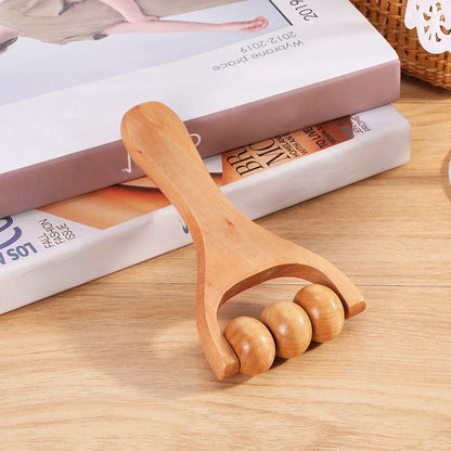 Wooden Massage Roller Therapy Body Massager Foot Face Shoulder Neck Hand Push Roller Massager Body Soothing Massage Tool