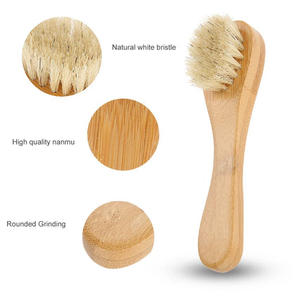 Skin Brush Wood Face Brush Wooden Handle Face Brush Wooden Handle Face Brush Exfoliating Cleaning Skin Brush Tool Face Brush
