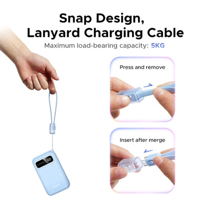 UGREEN 20000mAh Dual Type C Cable Power Bank Fast Charge Portable PowerBank for iPhone 17 16 Pro Max PD 20W External Battery