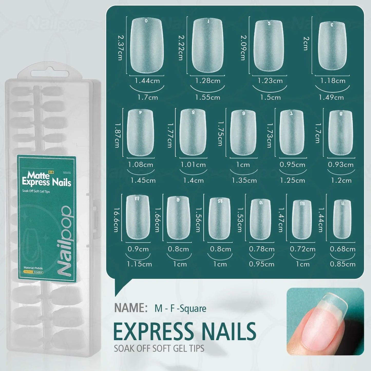NAILPOP 240pcs Matte Fake Nails NO Polishing Press on False Nails Medium Short Design High Matt Soft Gel Nail Tips for Extension