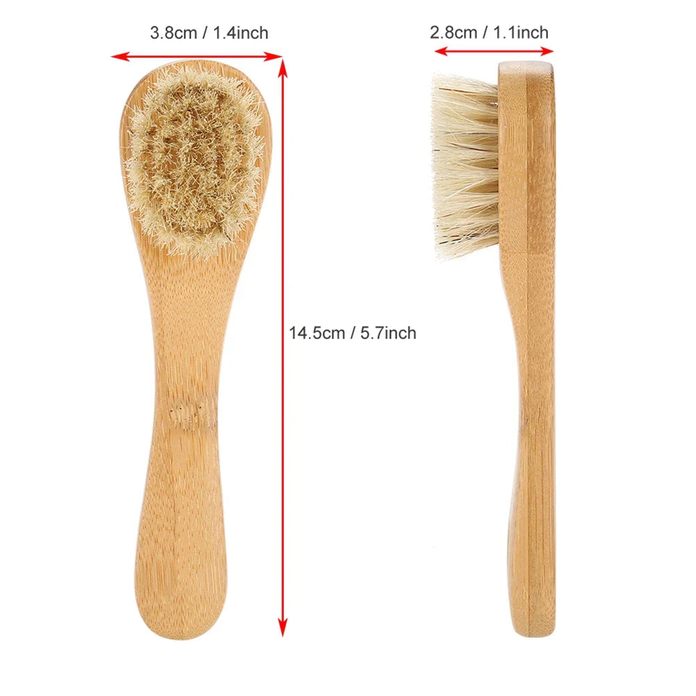 Skin Brush Wood Face Brush Wooden Handle Face Brush Wooden Handle Face Brush Exfoliating Cleaning Skin Brush Tool Face Brush