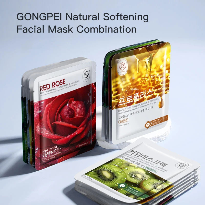 8pcs GONGPEI Fruits Face Mask Moisturizing Whitening Anti Wrinkles Hydrating Anti-Aging Facial Masks Korean Skin Care Cosmetics