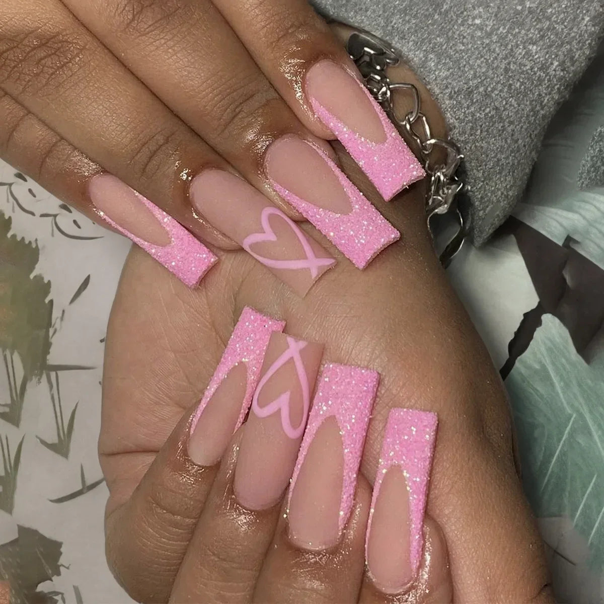 24Pcs Long Square False Nails Simple White French Fake Nails Wearable Ballet Coffin Full Cover Nail Tips Acrylic Press on Nails