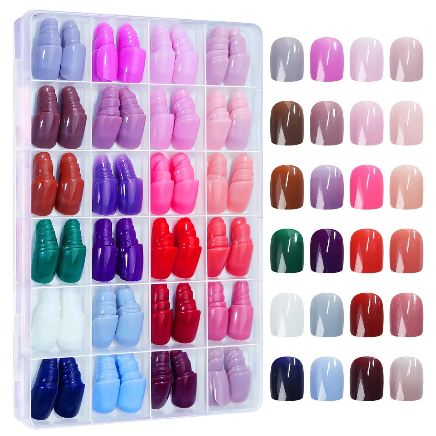 576Pc False Nail Press On Acylic Nails Extension Square Ballet Almond Full Cover Soft Gel Tips Extension DIY Manicure Kits Tools