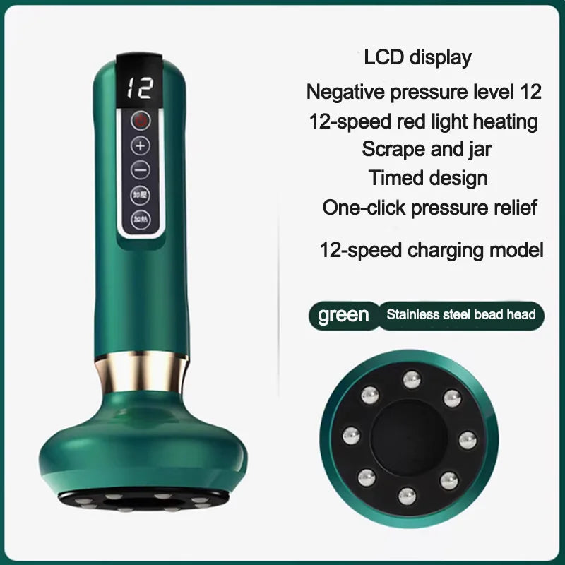 Electric scraping device hot compress shoulder and neck massager cupping device physiotherapy dredging and sucking device