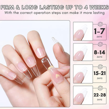 1 Jar Solid Nail Gel Glue for Fake Nail Tips Clear Acrylic Fake Tips Solid Gel Press On Poly Builder Gel UV Light Cured Glue