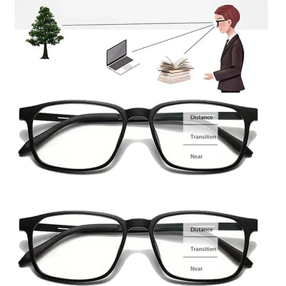 2PCS Anti Blue Light Titanium Progressive Reading Glasses Men Outdoor Far Sight Presbyopia Eyewear For Women Diopter 1.0 to +4.0