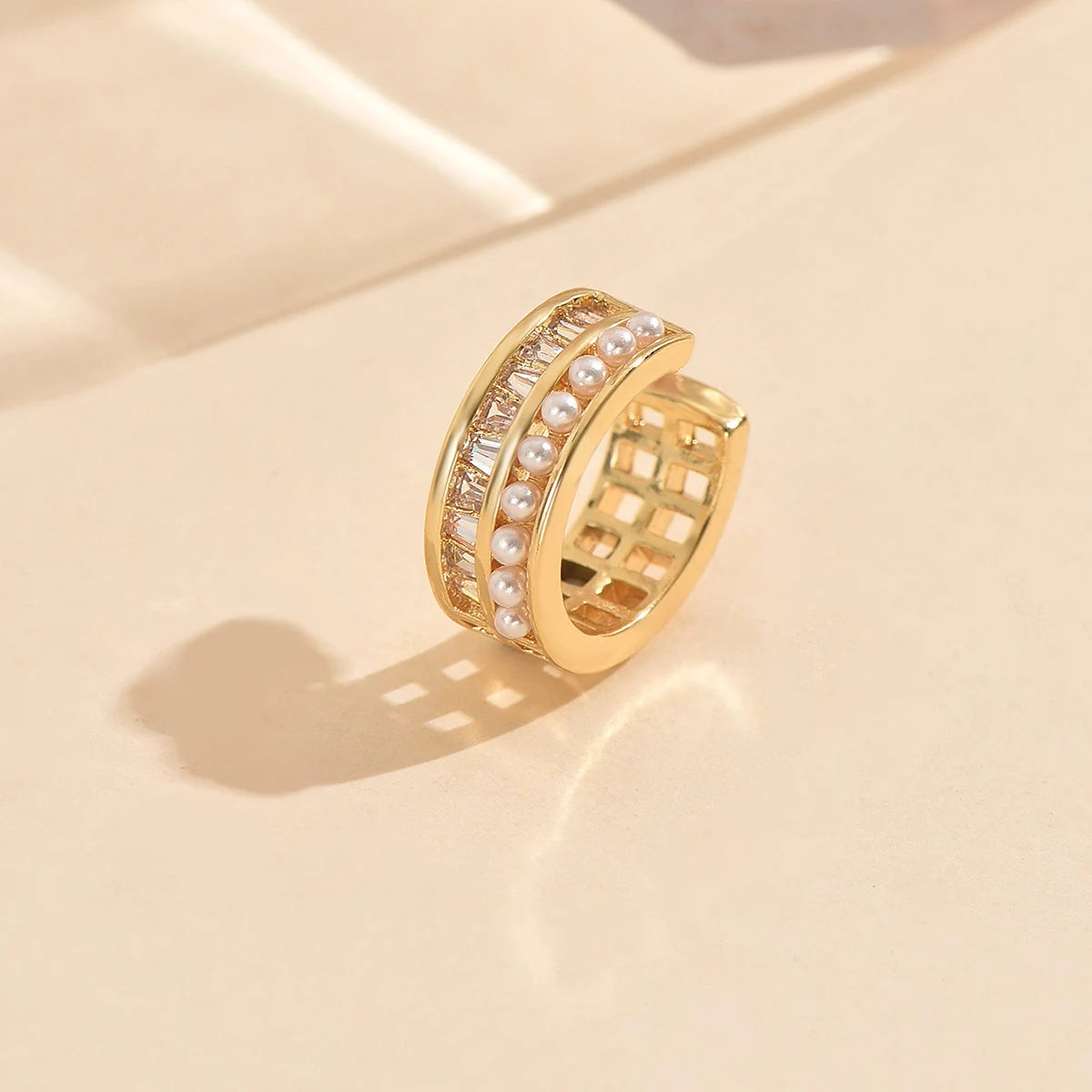 3 Pcs Zircon Korean Wave Multilayer Geometry Ear Cuff Clip on Earrings For Women Without Piercing Non-pierced Jewelry Hot