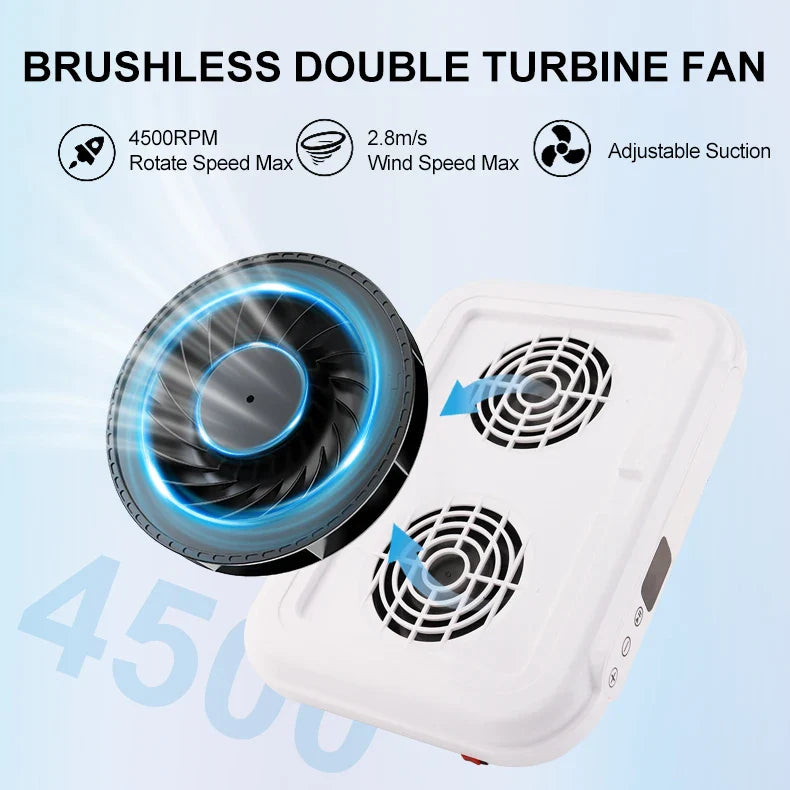Powerful Suction 170w Nail Dust Collector Manicure Machine 2 Fans Vacuum Cleaner Nail Art Suction with Removable Filter Screen