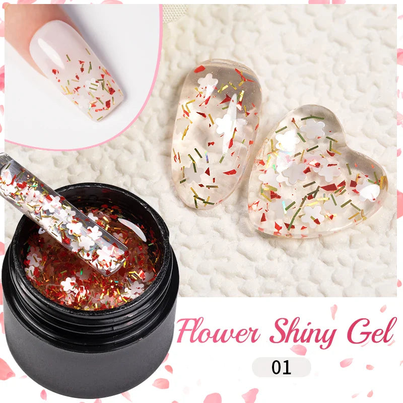 BOZLIN 5ml Sparkling Chameleon Mica Shell Gel Polish Colorful Sequins Manicure Semi Permanent Soak Off Nail Art Gel Varnish