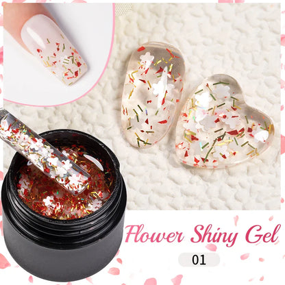 BOZLIN 5ml Sparkling Chameleon Mica Shell Gel Polish Colorful Sequins Manicure Semi Permanent Soak Off Nail Art Gel Varnish