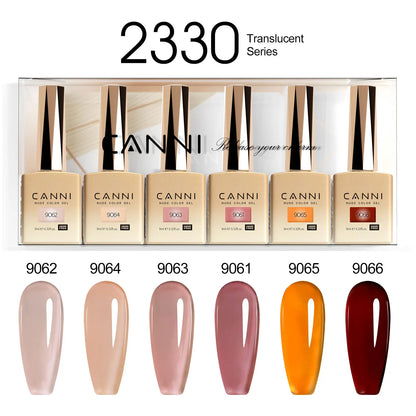 CANNI Nail Gel Polish Set HEMA TPO FREE Jelly Nude Color Rubber Base UV Construction Gel Semi Permanent Soak off UV LED Gel Nail