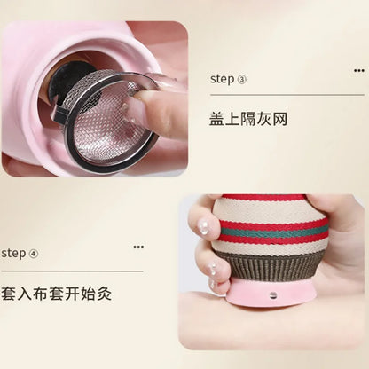 Ceramic Wormwood Stick Burner Face Lift Device Beauty Moxibustion Face Skin Facial Massager Moxa Therapy Heating Wrinkle Removal
