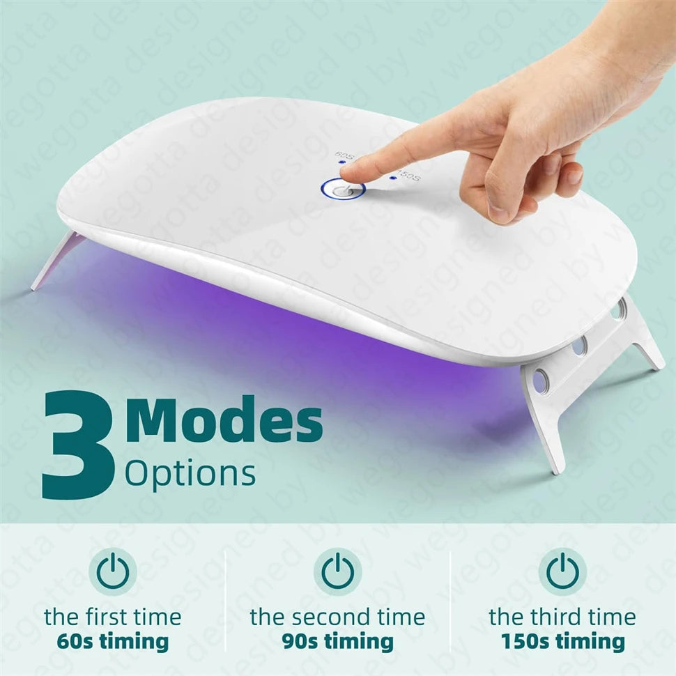 Rechargeable Mini UV LED Nail Lamp Sun UV Nail Dryer,Portable High Power UV Light Lamp for Curing UV Resin Mold,24W