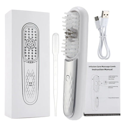 Electric Scalp Massage Brush Red Light Therapy Hair Growth Massage Comb Anti Hair Loss Liquid Oil Applicator Massager Tools