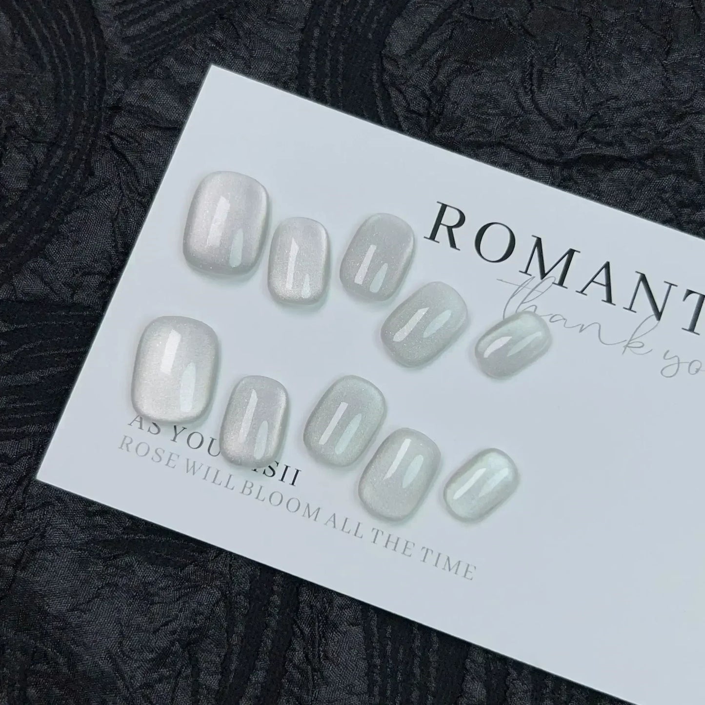 10Pcs Short Handmade Light Green Press On Nails Cat Eyes Pure Ballerina Decoration Wearable False Nails Full Cover Nail Tips Art