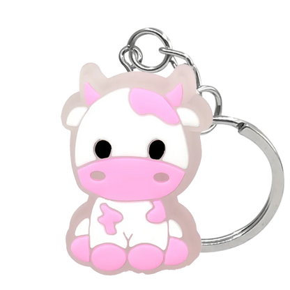 1PCS LED Keychains New Arrival Cute Unicorn Joystick Pig Flower Cat Cow Luminous Keyring Accessories for Car Women Men Key Gifts