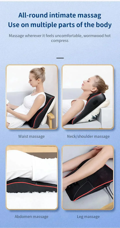 Multifunction Massage Pillow Neck Shoulder Back Electric Healthy Home Car Shiatsu Massager