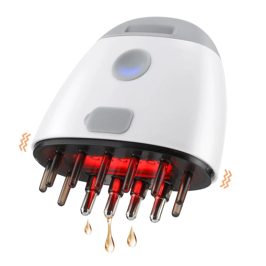 Electric Scalp Massage Brush Red Light Therapy Hair Growth Massage Comb Anti Hair Loss Liquid Oil Applicator Massager Tools