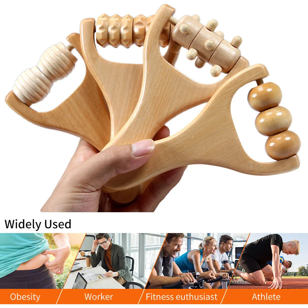 1Pcs Wooden Massage Roller,Multi-Functional Roller for Cellulite Reduction,Muscle Tension,Supports Skin Health,Full Body Roller