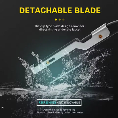 Men's Beard Straight Razor, Foldable Hair Blade for Precise Shaving & Facial Contouring, Barber Grooming Tool for Styling
