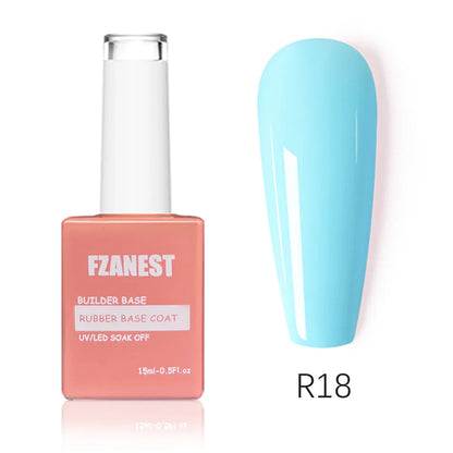 FZANEST 5 in 1 Multifunctional Rubber Base Gel Rubber Builder Base Nail Gel Nude Color Extension Nail Strengthen Gel Nails