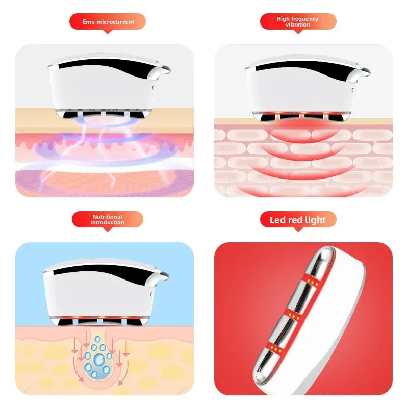 Facial Lifting Massager EMS Microcurrent High-Frequency Vibration Red Light Therapy Nutrition Import Slimming Skin Tighening