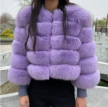 Women's Fashion faux fur coat super hot Autumn Winter women short Faux fox fur fluffy jacket high quality 5xl Ladies furry coats