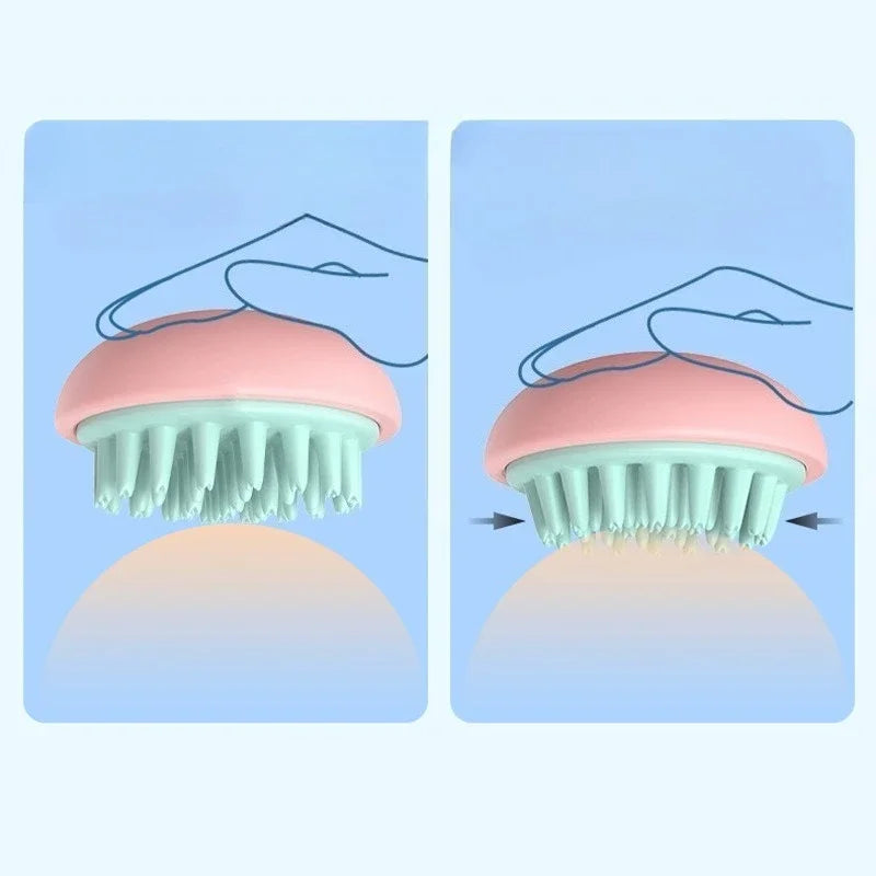 1Pc Salon Grade Manual Silicone Scalp Shampoo Massage Brush Washing Shower Hair Massager Clean Brush Hair Cleaning Brush Comb