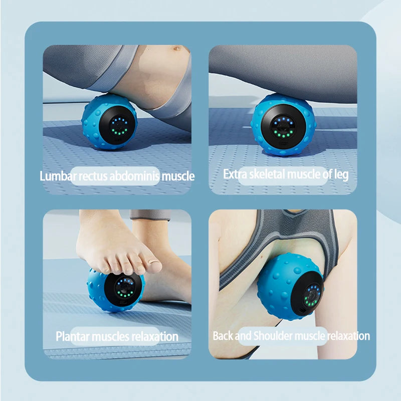 Electric Massage Ball for Neck & Feet - Rechargeable Muscle Relaxation Yoga Fascia Ball with Portable Body Massager