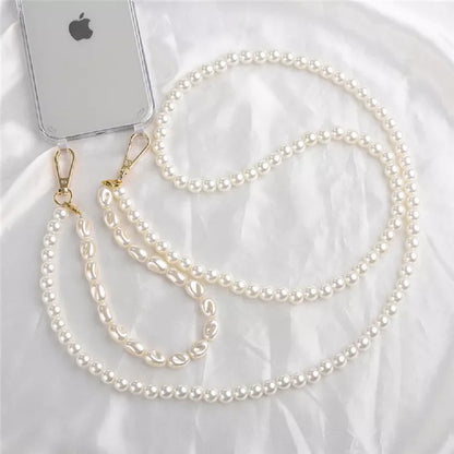 DIY Luxury Pearl Chain Crossbody Strap Shockproof Acrylic Lanyard Phone Case for iPhone 16 14 13 12 PRO 15 Pro Max X XS 7 8 Plus