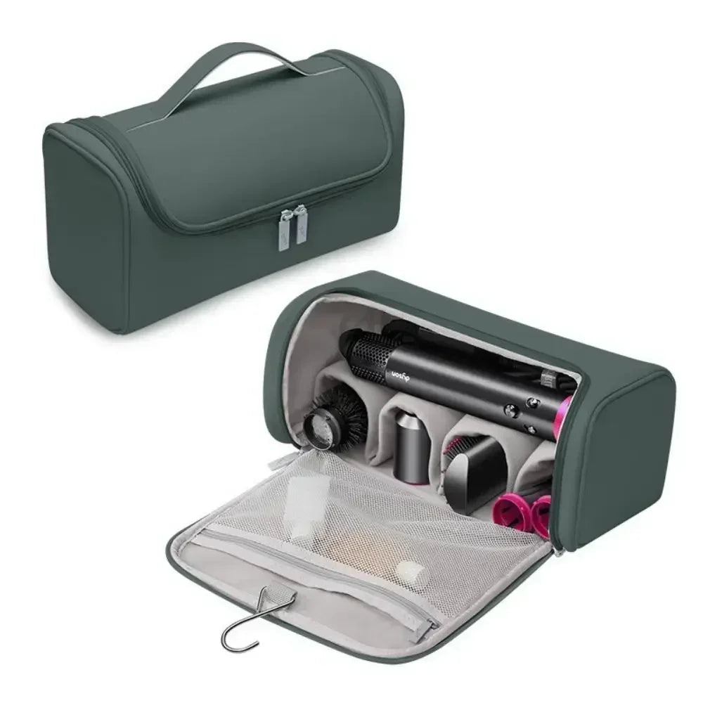 Large Capacity Hair Dryer Storage Bag Non-slip Hair Curler Tools Storage Pouch Water Proof Wear-resistant Curling Iron PU Bags