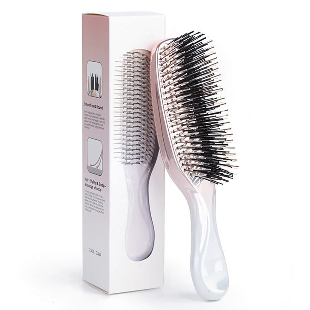 Japanese Premium Head Massager Scalp Brush Hair Massager Shampoo Brush Wet Plastic Detangling Brush Hair Cleaning Comb Rose Gold